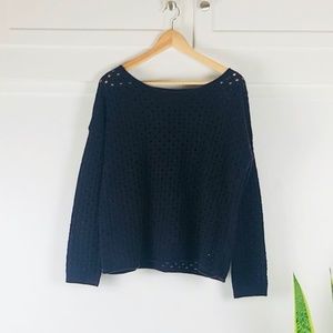 LEO & SAGE Purple Cashmere Knit Sweater size Large